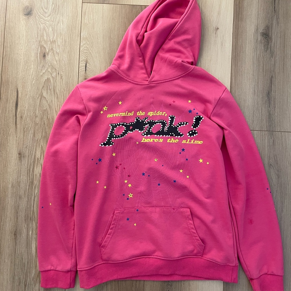 Playful Pink Kids Hoodie with Star Accents